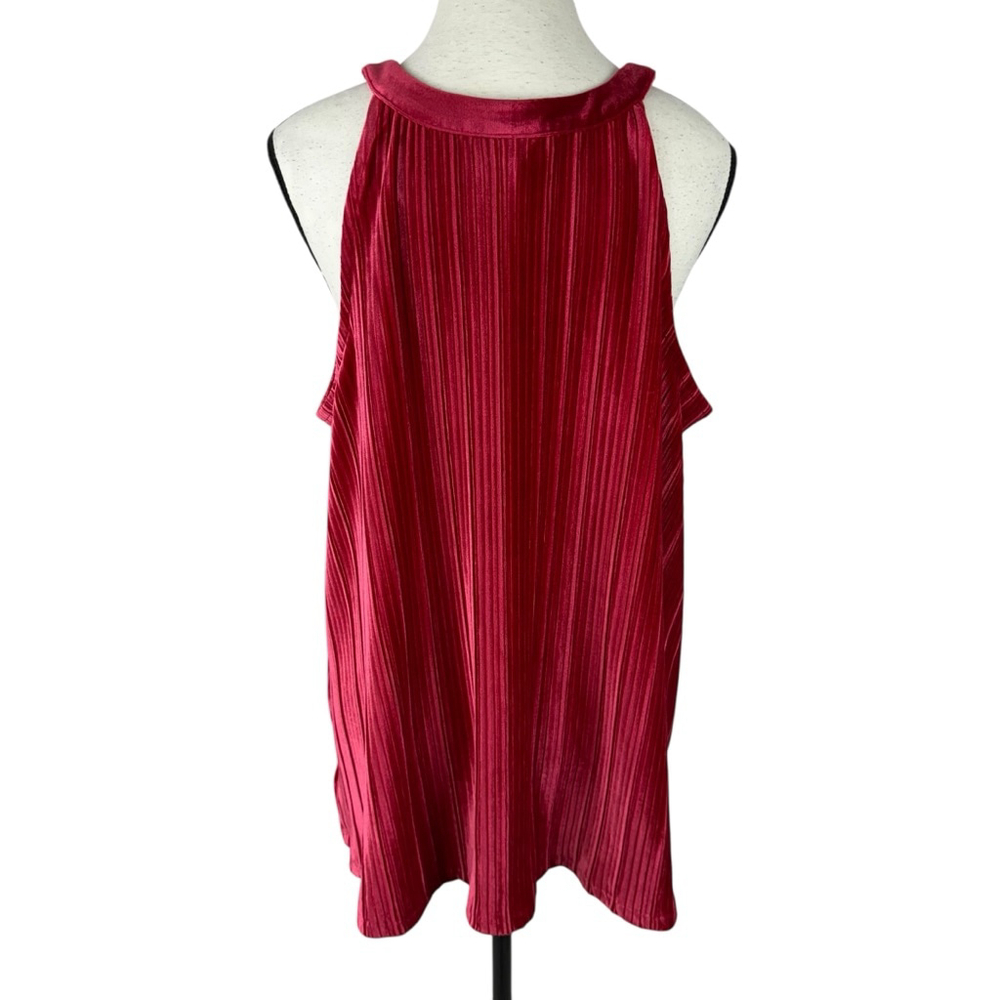 Torrid Velvet Pleated Goddess Tank Top Womens 0 Red Sleeveless Summer Casual - Picture 5 of 9